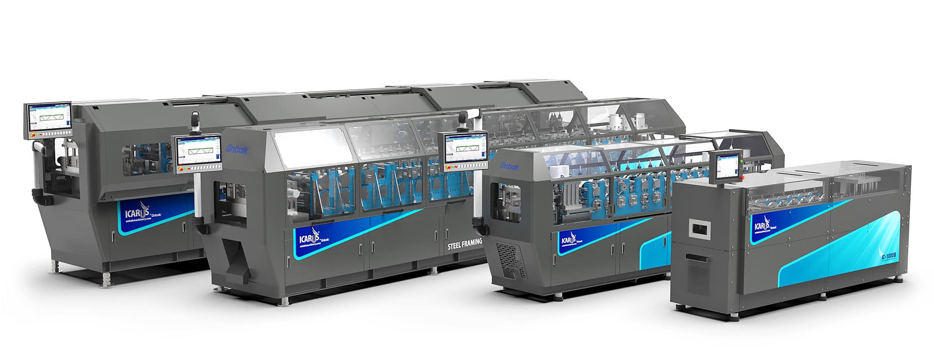 Light gauge steel framing (LGSF) machine used for cold formed steel framing (CFS) production machine portfolio by UNBAK.