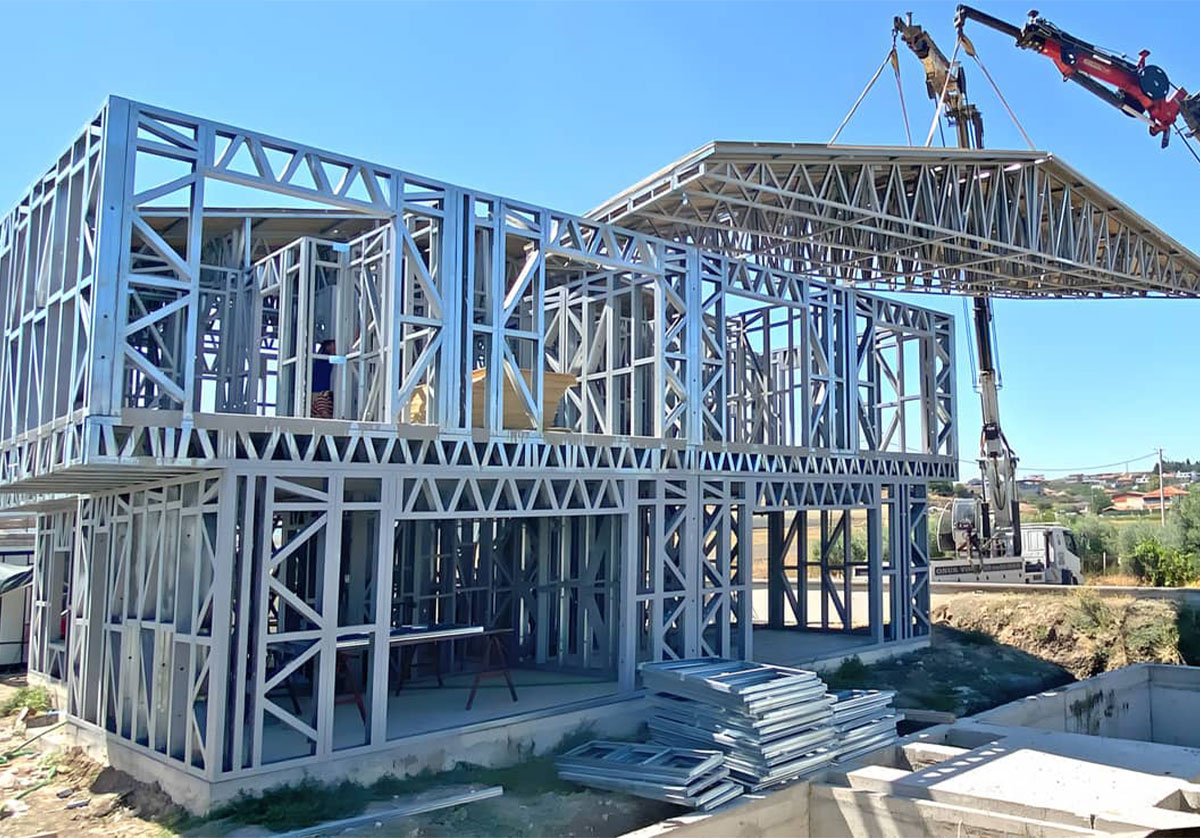 Cold formed steel buildings constructed with a light gauge steel frame and operated using a cold formed steel machine and advanced framing machine in an LGSF construction project.