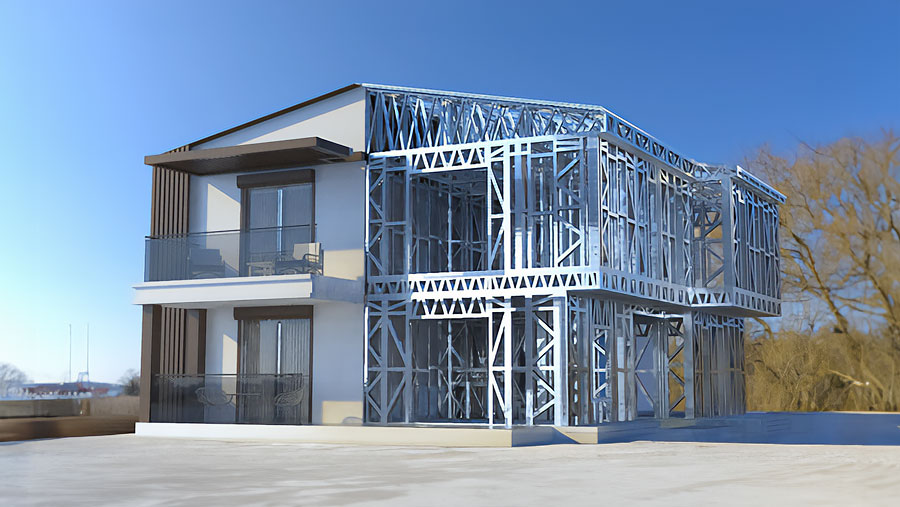 Cold formed steel buildings constructed with a light gauge steel frame and operated using a cold formed steel machine and advanced framing machine in an LGSF construction project.