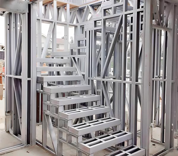 light gauge steel frame stair assembly cold formed steel