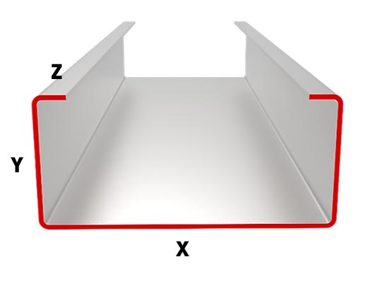 A light gauge steel structure profile.