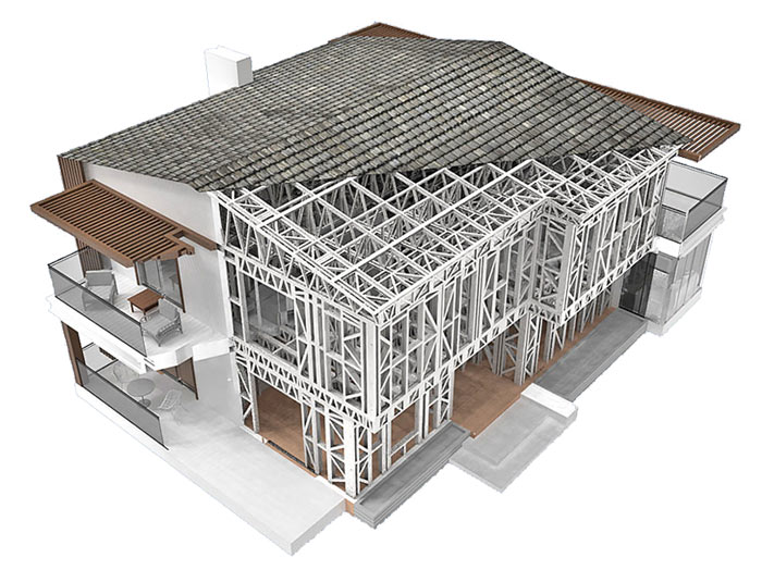 Multi-storey modular housing project built with light gauge steel framing and cold formed steel profiles using advanced steel framing machines.