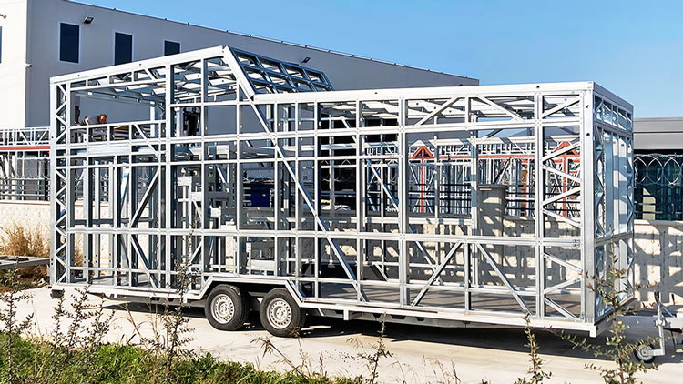 Steel framing rollform machine used in modular steel frame construction with Vertex-integrated design for precision steel frame construction.