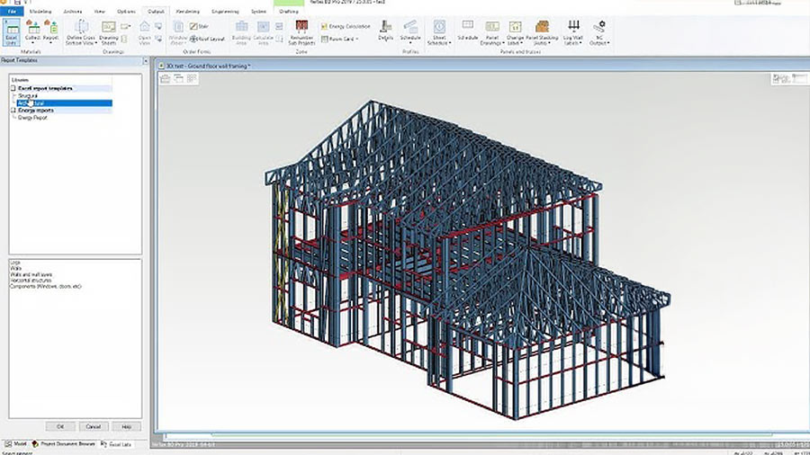Light gauge steel frame house design using BIM software – steel construction modeling for prefabricated, modular buildings and steel framing system.