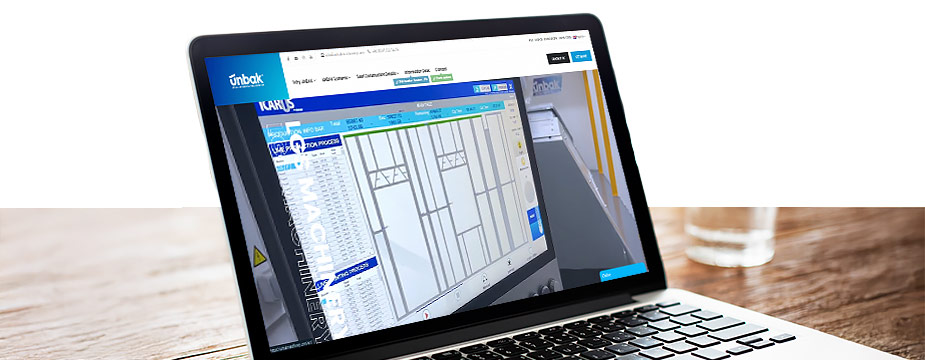 LGSF design software interface for light steel framing machine production planning.